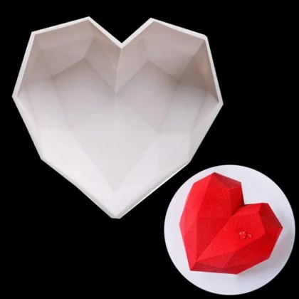 Molde de Silicona Corazón Diamante 3D